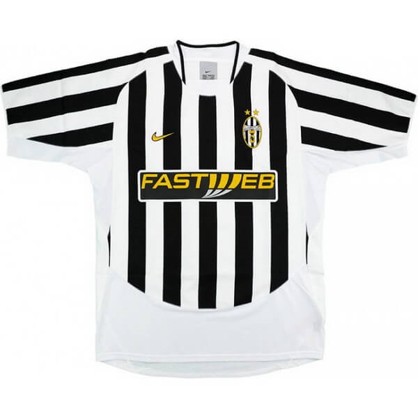 Tailandia Camiseta Juventus 1ª Kit Retro 2003 2004 Negro Blanco